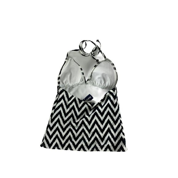 Old Navy XS NWT Black White Tankini Top Swimsuit Wear Suit Lined - Picture 2 of 4